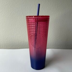 Starbucks Starbucks 24oz Venti Tumbler Pink Blue Gradient Grid Summer 2022